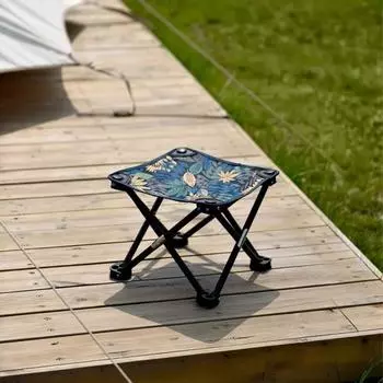 Camping Small Fishing Chair Folding Fishing Chair Camping Stool MIni Ultralight Outdoor Portable Folding Stool with Carrying Bag синий