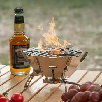 Ветрозащитный экран для кемпинговой печи Ветрозащитный экран Съемная шестиугольная газовая духовка