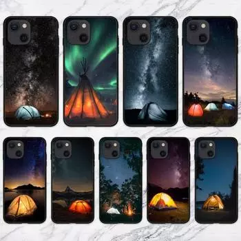 Camping Tent Nature Mountain Phone Case For iPhone 11 12 Mini 13 14 15 Pro XS Max X Plus SE XR Shell iPhone12PRO