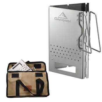 CAMPINGMOON Charcoal Starter Barbecue Folding Charcoal Starter Stainless Steel BBQ Chimney Effect Folding MT-17