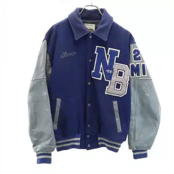 CAMPUS 70s vintage Stajan Navy system Leather sleeve blouson Men s Used