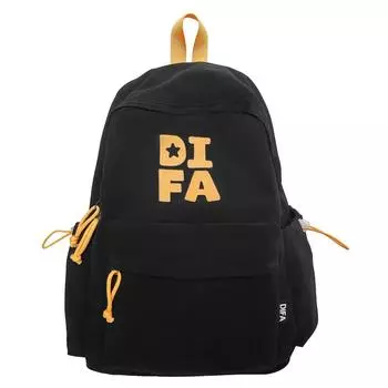 Campus Schoolbag Junior High School Student Backpack Unisex Large Capacity Travel Lightweight Backpack Small чёрный