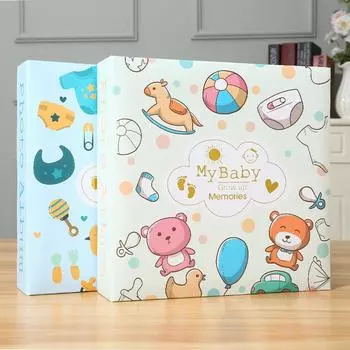 Can book handwritten album flat back paper core bag baby growth photo storage