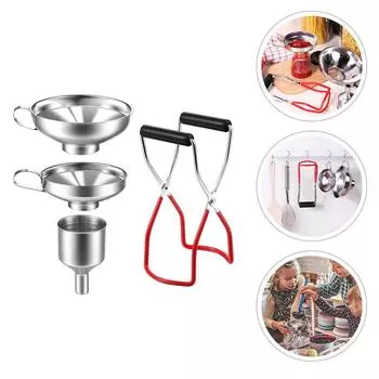 Can Clip Kitchen Gadget Противоскользящая воронка для масла из нержавеющей стали для подъема жидкости Практичный домашний соус-воронка серебряный