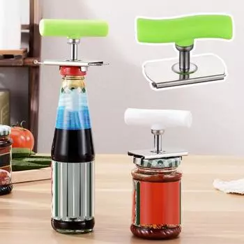 Консервный нож Удобная эргономичная ручка Регулируемая кухонная ручная открывалка для консервированной рыбы Кулинарный инструмент Кухонный гаджет зелёный