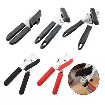 Консервный нож Ручной многофункциональный открывалка для жестяных крышек, банок, бутылок, крышек с нескользящей ручкой, прочный, гладкий край, устойчивый к ржавчине, легко поворачиваемая ручка для открывания крышек A