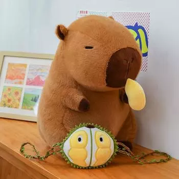 Can Pull Capybara Plush Doll Fruit Backpack Stuffed Capybara Doll Boy 35cm