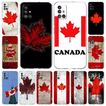 Canada Canadian Flag CA Leaf Phone Case For Samsung Galaxy A51 A71 A21S A12 A11 A31 A41 A52 A32 5G A72 A01 A02S Clear Soft Cover Samsung A01