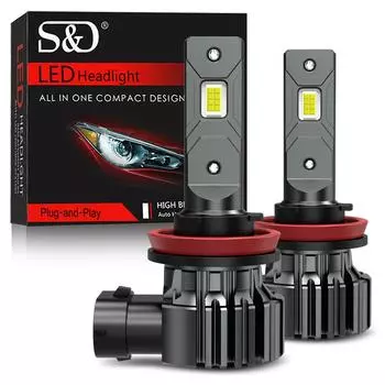 CANBUS H1 H11 LED H8 H9 9005 HB3 9006 HB4 H27 881 H27W/2 H7 Светодиодные фары 6000K Супер яркие безвентиляторные H27W 880 CSP DRL Противотуманные фары дальнего света H1