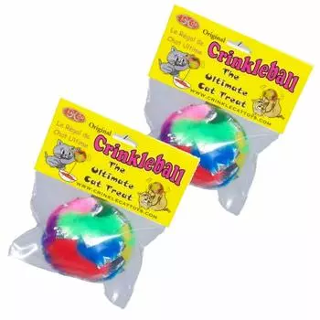 CanCor Оригинальная хрустящая игрушка для кошек, шуршащий мяч, майлар, неиспользованная, 1 шт. x 2, диаметр 5 см, сделано в Канаде [Набор 2] (большой)