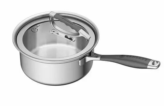 Candace CookCraft 3 кварты тройной алюминиевый сердечник из нержавеющей стали, пригодный для мытья в посудомоечной машине со стеклянной крышкой-защелкой
