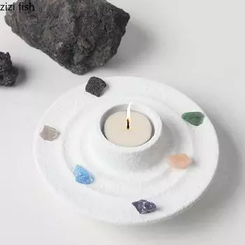 Candle Container Empty Cup Cement Candle Holder Aromatherapy Candles Cup Candlestick Rack Decoration Handicrafts Candles Base чёрный