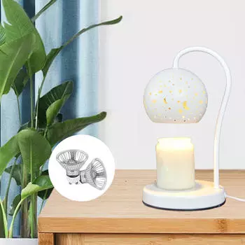 Candle Lamp Electric Wax Melt Warmer Dimmable Ideal Gift with Timer Star Light Living Room белый