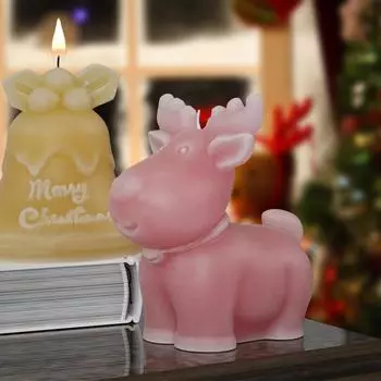 Candle Molds DIY Christmas Elk Candle Silicone Mold Cute Three-Dimensional Animal Elk Candle Plaster Mold