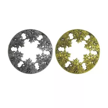 Candle Topper Maple Leaf Hollow Carving Pattern Alloy Gift for Candle Lover Delicate Burn Evenly Decorative Jar Candle Shade бронзовый