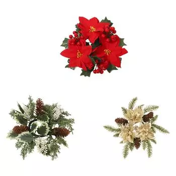 Candlestick Holder Fireplace Dining Room Home Christmas Candle Rings Wreath