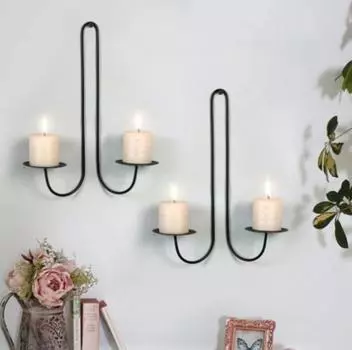 Candlestick Iron Art Living Room Home Wall-mounted Candle Placement Candlestick One Size