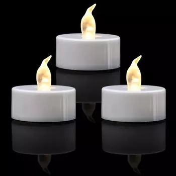 Candlium 12 шт. в упаковке, теплые белые беспламенные светодиодные чайные свечи, работающие от батареек 200 часов для украшения свадебного торжества