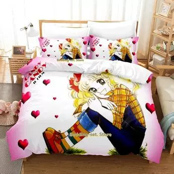 Candy Candy Bedding Set Single Twin Full Queen King Size Bed Set Adult Kid Bedroom Duvetcover Sets 3D Kawaii Anime Bed 70x133cm 2pcs