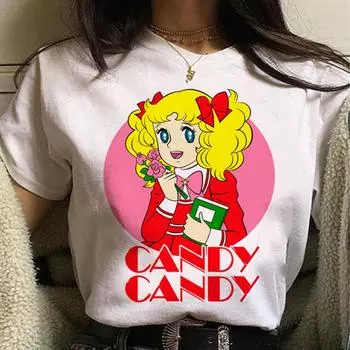 Candy Candy футболки женские дизайнерские аниме футболки девушки аниме harajuku дизайнерская одежда унисекс топ S