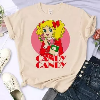 Candy Candy T-shirts Women Streetwear Summer Japanese Tshirt Female Y2k Tops Tees Manga Harajuku Clothes S