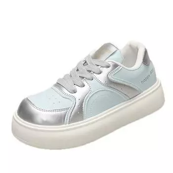 Candy color solid color board shoes new round head dopamine cute running shoes college style thick baseplate shoes 35