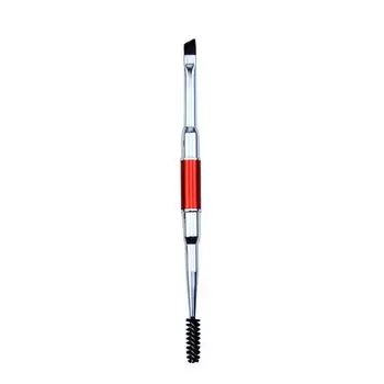 Cangzhou Brush Two Double-Headed Three-Color Small Brush Eyes Eyebrow Brush Beauty Makeup Tools Red Long