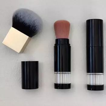 Cangzhou Портативная выдвижная кисть для пудры - Волос из шерстяного волокна, Многофункциональная Tea Rose Red