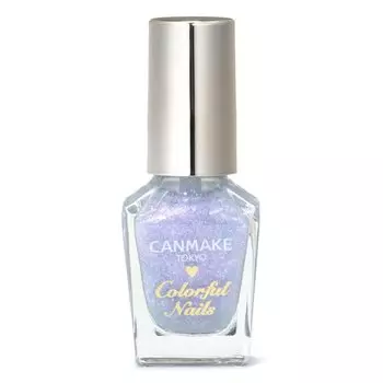 Canmake Colorful Nails N68 Secret Wonderland Manicure Polish Пастельно-голубой Светло-голубой Перламутровый блеск Крупный блеск Разноцветный блеск Fairy Yumekawa
