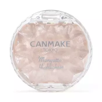 Canmake Cream Munyutto Highlighter 01 Moonlight Gem 3.8g Raw Rare Highlighter Adhesive Smooth White Beige 1