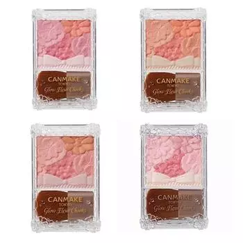 CANMAKE Glow Fleur Cheeks 01 Peach Fleur 02 Apricot Fleur 03 Fairy Orange Fleur 17 Strawberry Milk Fleur Румяна 6,3 г 01 Peach Fleur