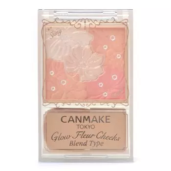 Canmake Glow Fleur Cheeks B01 Cotton Coral Cheek Glossy Highlight Transparent Matte 1 piece (Blend Type) (x 1)