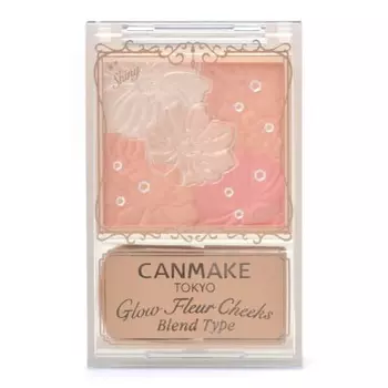 Canmake Glow Fleur Щеки (Тип смеси) B01 Хлопковый коралловый румяна с глянцевым блеском, прозрачный матовый, 1 шт. (х 1)