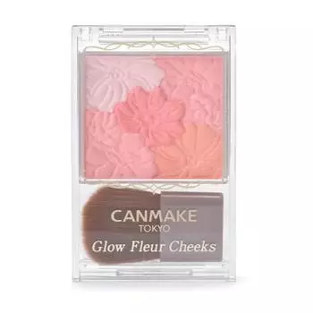 Canmake Glow Floor Cheek Pact Blusher 6.3g, No. 2 Apricot Fleur, 1 piece