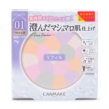 Canmake Marshmallow Finish Powder ~Abloom~ Сменный блок 01 Dearest Bouquet 4.0g Face Powder Сменный блок Прозрачный