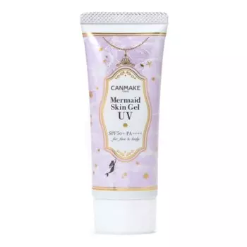 Canmake Mermaid Skin Gel UV C03 Pure Purple 40 г Солнцезащитный крем с ниацинамидом Purple SPF50+ PA++++ Смывается средством для умывания лица