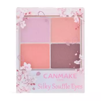 Canmake Silky Flare Eyes 11 Blossom Shower Прозрачный блеск 4 цвета Тени Пудра Кораллово-розовый (Пакет «Сакура») 4,0 г