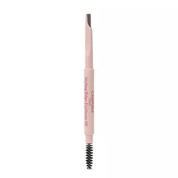 CANMAKE Styling Edge Eyebrow Pencil with Brush, Thin Core, All 2 Colors 02 Ash Brown