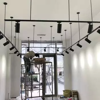 CANMEIJIA, новый дизайн, трековая полоса, 220 В, прожектор с регулируемым подвесным стержнем, рельсовое освещение для домашнего магазина 50cm Rod 1PCS белый