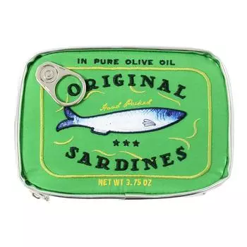 Canned Sardines Style Cosmetic Bag Creative Bath Travel Bag Portable Fashion Zipper Multi-function Soft for Weekend Vacation оранжевый