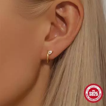 canner 1 пара модных сережек-колец из стерлингового серебра 925 пробы, серьги-капли для пирсинга хряща, крошечные серьги-кольца золотой