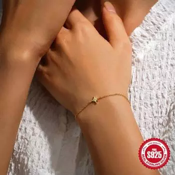 Canner 925 стерлингового серебра мода звезда браслет шарм для женщин 1 шт подарки на день рождения мода милый ювелирный подарок золотой