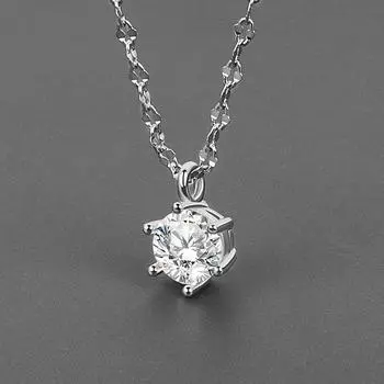 Canner изысканный циркон кулон ожерелья для женщин воротник с покрытием серебро искусственный муассанит цепочка на ключицу ювелирные изделия