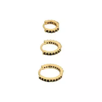 Canner Стерлингового Серебра 925 3 ШТ. Серьги-кольца Набор Женщин INS Покрытием Золото Циркон Пирсинг Ювелирные Изделия
