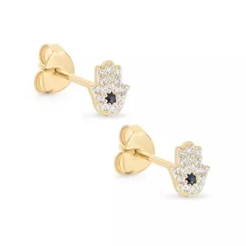 Canner Стерлингового Серебра 925 Глаза Циркон Серьги-гвоздики Женщины Позолоченные Ювелирные Изделия Для Пирсинга золотой