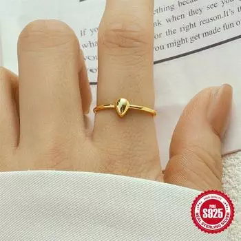 Canner Стерлингового Серебра 925 пробы 1 шт. Модное кольцо с каплей воды Кольцо обещания вечности для ее свадебные обручальные кольца с фианитом Size 7 золотой