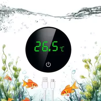 CANPLUS цифровой водный термометр аквариумный термометр перезаряжаемый с зарядкой внешний большой ЖК-дисплей аквариум стеклянный тропический японский инструкция