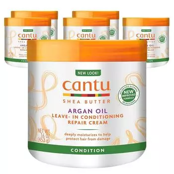 Cantu Argan Oil Leave-In Conditioning Repair Cream, 453g, 6 packs