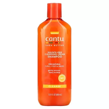 Cantu, Масло ши, очищающий крем-шампунь, для натуральных кудрей, вьющихся и волнистых волос, 13,5 жидких унций (400 мл)