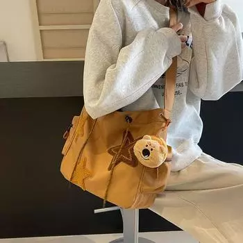 Холщовая сумка через плечо для актрисы, сумка через плечо, сумка-тоут для пригородных рейсов хаки